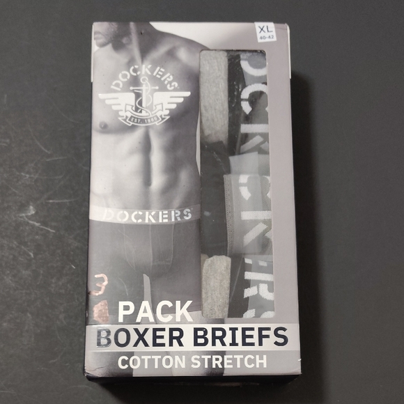 Dockers Men's Boxer Briefs 3 Pack Cotton Stretch Size XL (40-42) - Picture 1 of 7